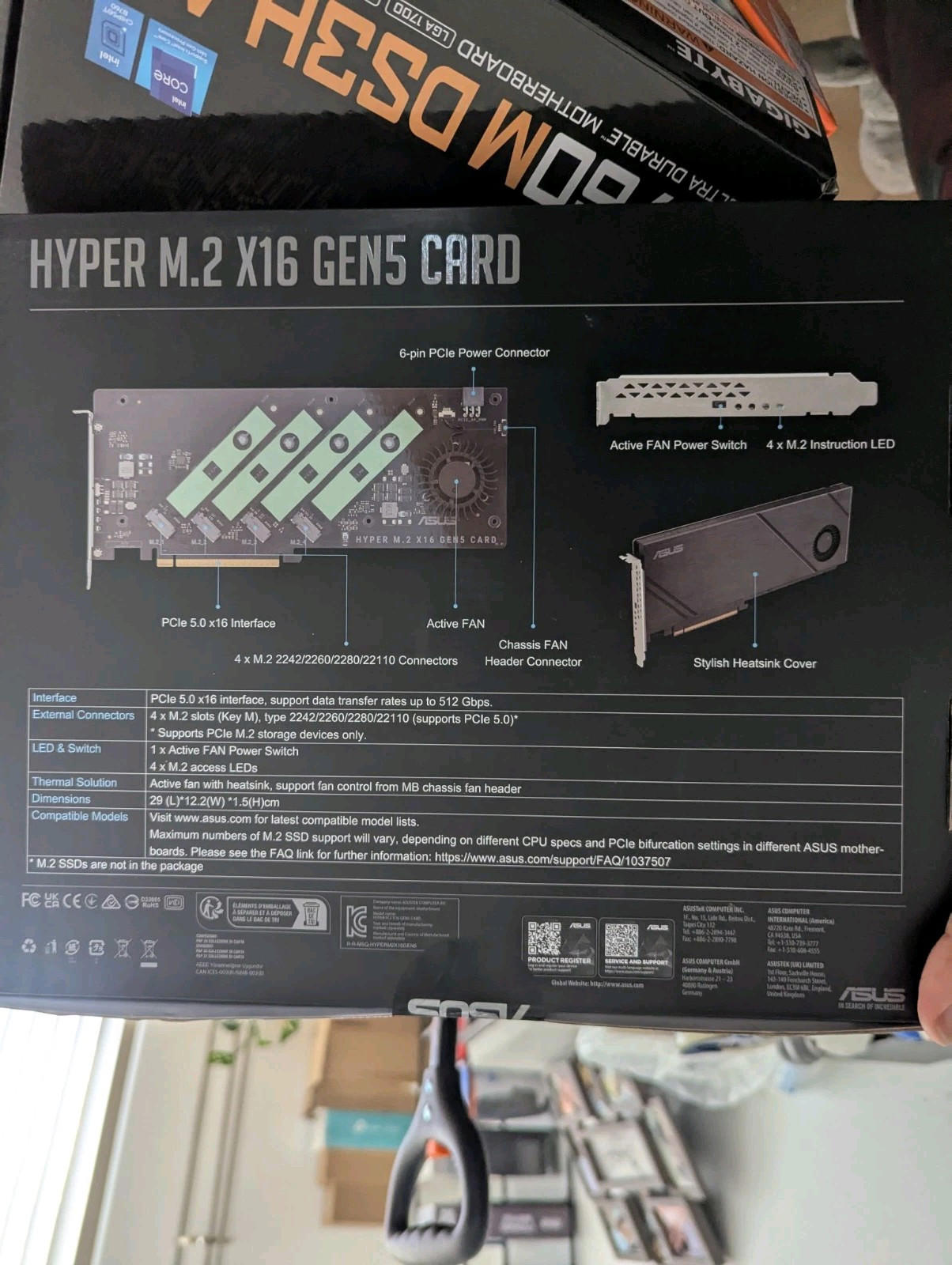 Asus Hyper M.2 x16 Gen5 Card