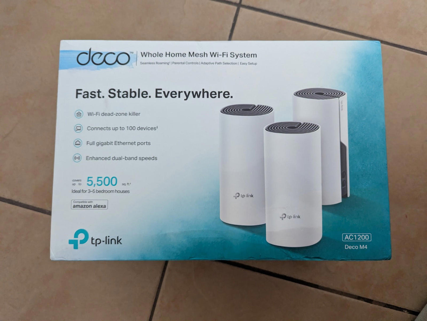 TP-LINK WHOLE HOME MESH WI-FI SYSTEM AC1200 DECO M4 / 3 PACK - BRAND NEW